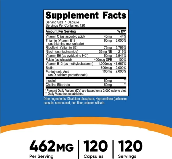 Complejo B Nutricost composicion