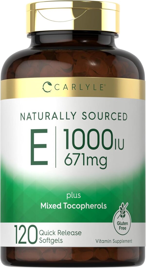 Vitamina E 1000 IU con Tocoferoles Mixtos - 120 Cápsulas Blandas